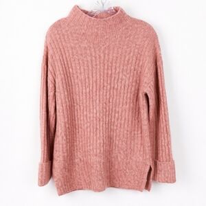 Old Navy Ribbed Mock Neck Sweater Small Pink Cozy Soft Tunic